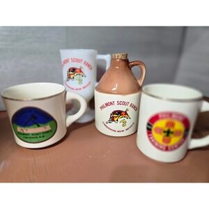 Vintage Philmont Scout Ranch Mt Carson Souvenir Mug and Mini Jug Set 4pc